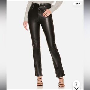 7 for all mankind easy slim straight faux leather pants size 25